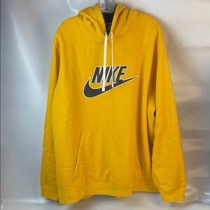 Nike Men's Bright Yellow Hoodie Size 2XL